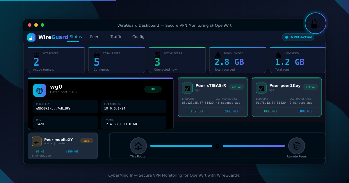 WireGuard Dashboard pour OpenWrt
